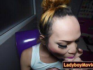 Serious face ladyboy got barely ass fucked - ashemaletube.com - Thailand
